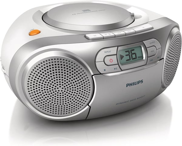 Philips AZ127 -bärbar CD-spelare, silver