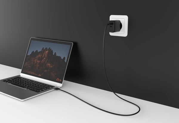 FoneKit GaN PD 65W laddare, USB-C + USB-C, svart