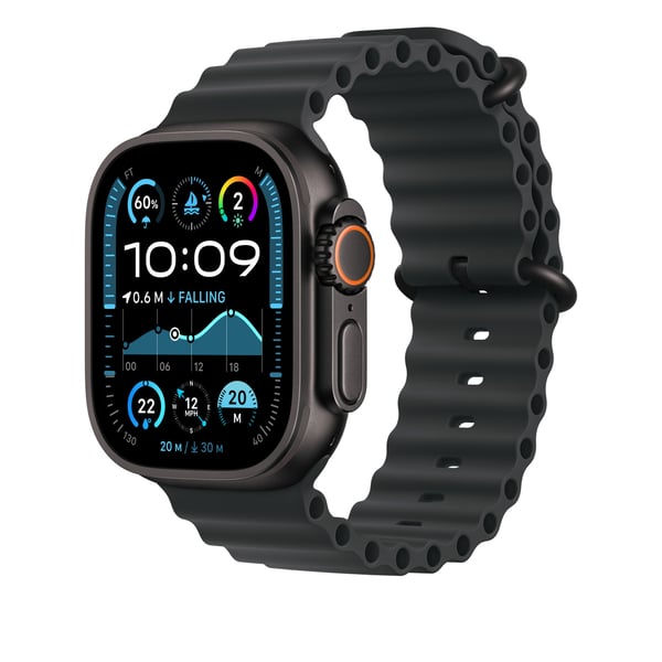 Apple Watch 49 mm svart Ocean-armband, svart titan
