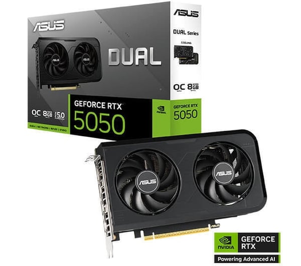Asus DUAL GeForce RTX 5050 OC grafikkort, 8 GB