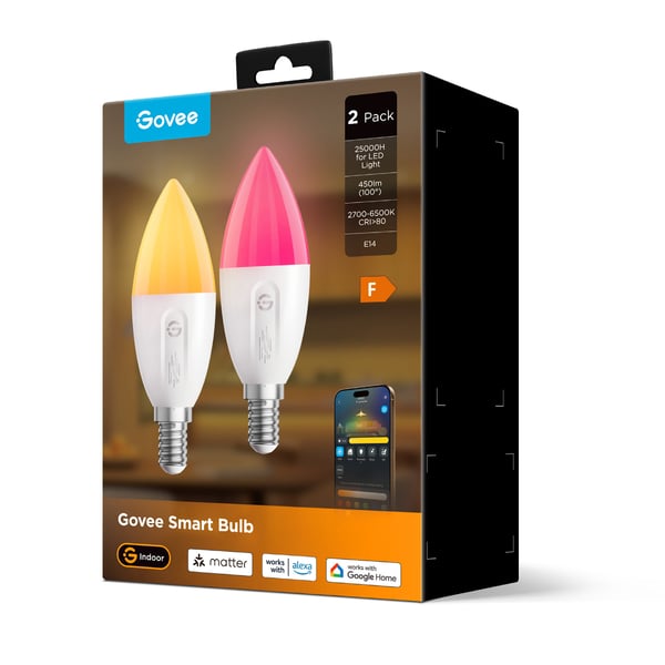 Govee RGBWW Smart LED-lampa E14 smart lampa, 2-pack