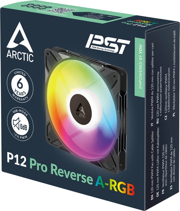 ARCTIC P12 Pro Reverse A-RGB fläkt, svart