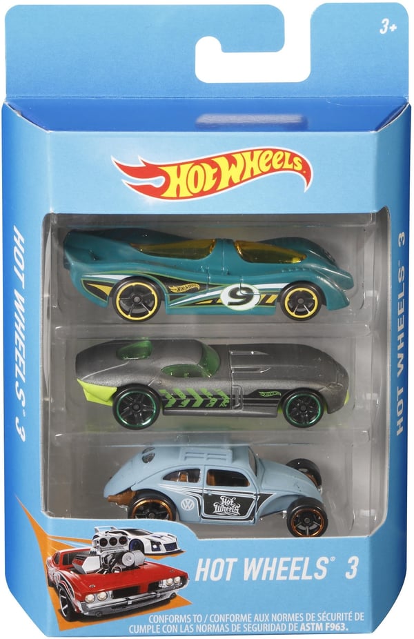 Hot Wheels -småbilar, 3 stycken