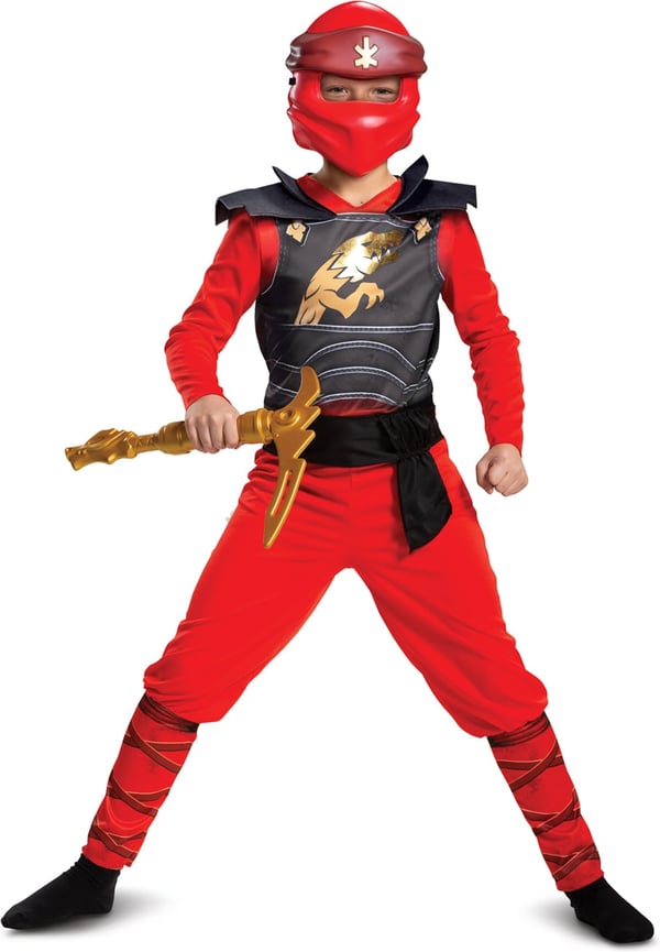 LEGO Ninjago Kai -kostume, størrelse S, 109-126 cm