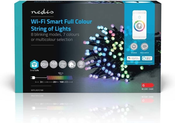 Nedis SmartLife WiFi LED-ljusslinga, RGB, 20 m