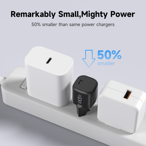 FoneKit Mini 20W laddare, USB-C, svart