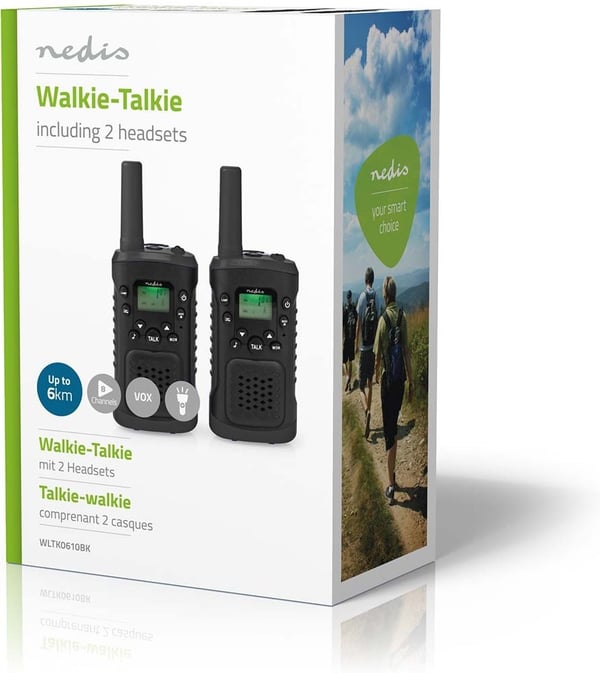 Nedis walkie-talkie WLTK0610BK, 2 stk