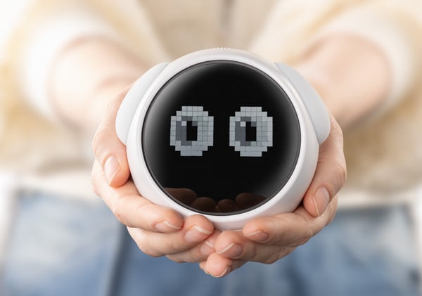 Fuj:tech laddningsbar emoticon väckarklocka, vit