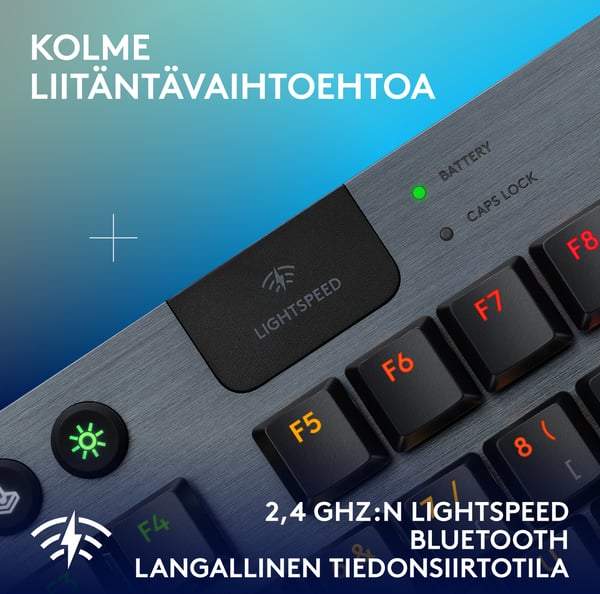 Logitech G915 X LIGHTSPEED TKL - lavprofil gaming tastatur, Taktil-kontakter, sort