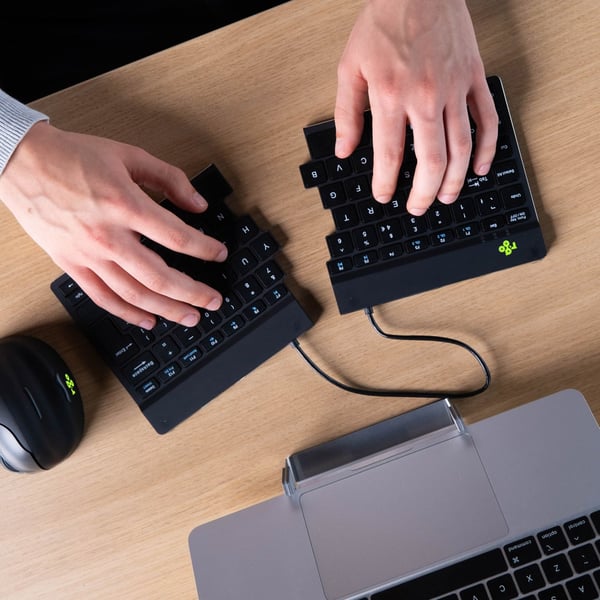 R-Go Split Break - to-delt ergonomisk tastatur, trådløst, sort