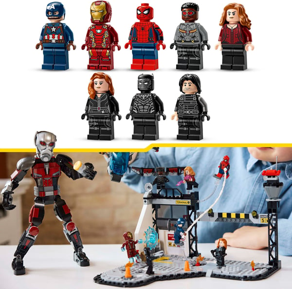 LEGO Superhelte Marvel 76314 – Captain America: Civil War Actionkamp