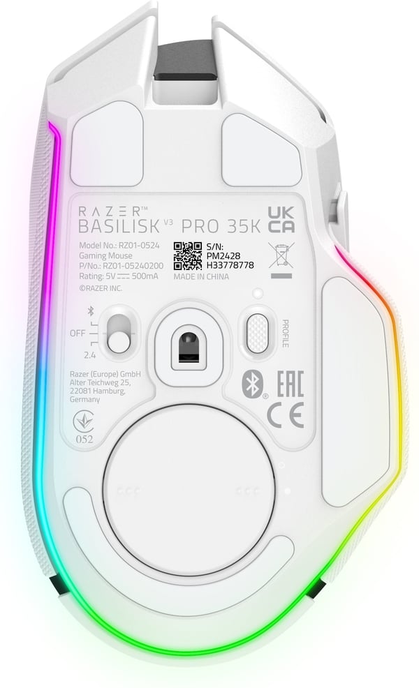 Razer Basilisk V3 Pro 35K trådløs spilmus, hvid