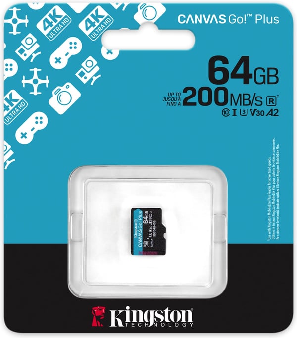 Kingston 64Gb microSDXC Canvas Go! Plus Gen4 minneskort