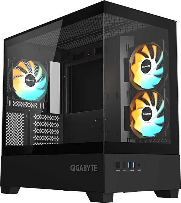 Gigabyte Panoramic GB-C201P M-ATX Mid-Tower chassi, svart
