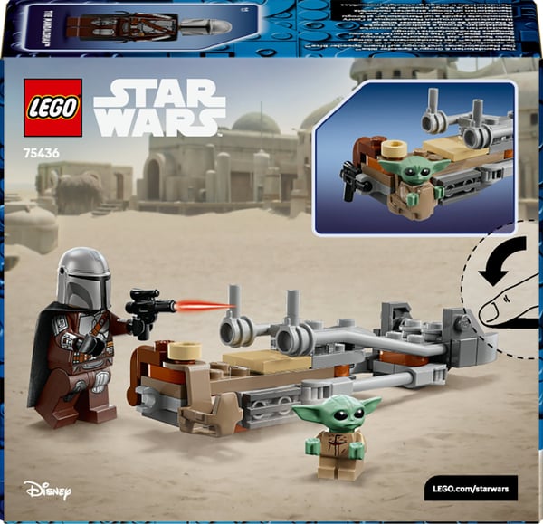 LEGO Star Wars TM 75436 Mandalorianens och Grogus speeder-cykel