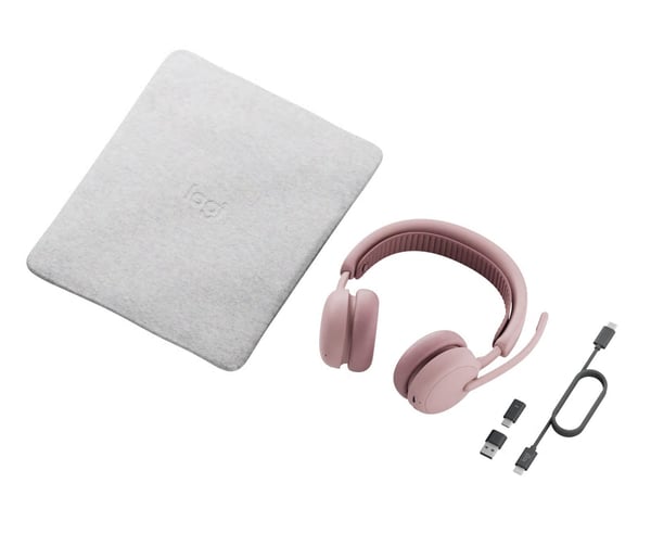 Logitech Zone Wireless 2 ES trådlösa hörlurar, Teams, rosa