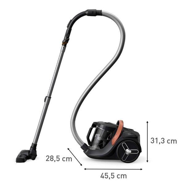 Tefal X-Trem Cyclonic Max Deep Clean dammsugare, påslös, svart