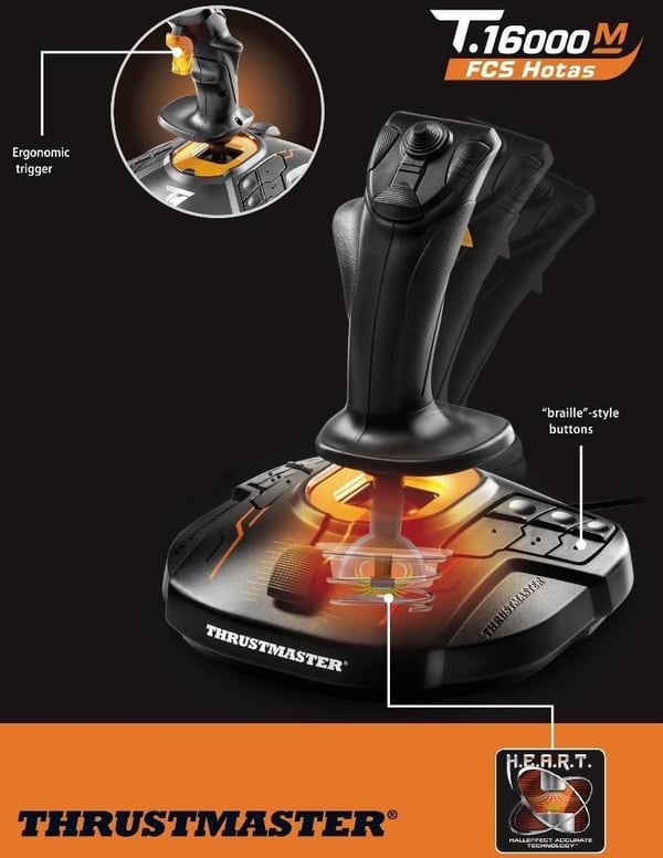 Thrustmaster T16000M Joystick-spelkontroll, PC