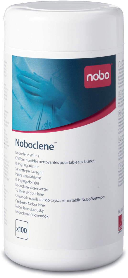 Nobo Noboclene -rengöringsdukar för whiteboardtavlor, 100 st