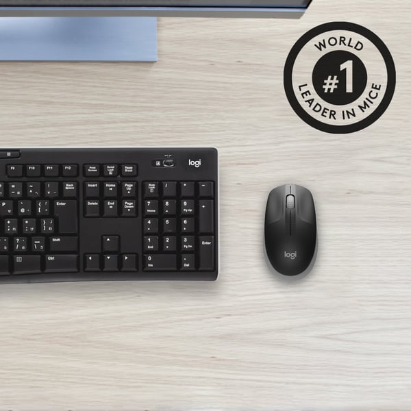 Logitech M190 -trådlös mus, svart/grå