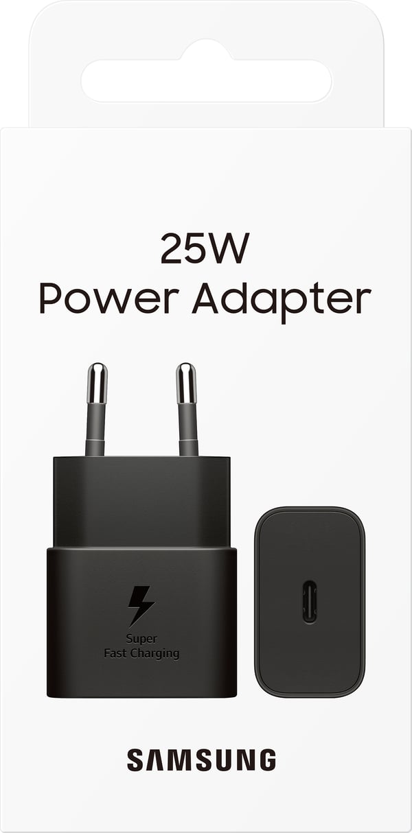 Samsung 25W USB-C GaN-netopoplader, sort