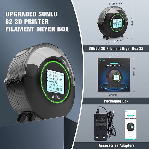 SUNLU FilaDryer S2 -filamenttorkare