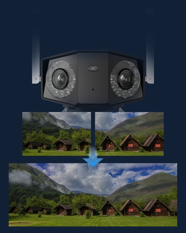 Reolink Duo-serien G750 batteridriven 8MP AI-övervakningskamera med två linser och LED-strålkastare, för utomhusbruk