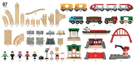 BRIO World 33052 - Rail & Road - deluxe sæt, stor boks