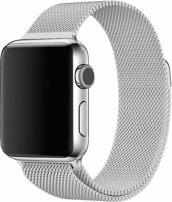 Wave stål-flettet armbånd, Apple Watch 38 mm / 40 mm / 41 mm, sølv