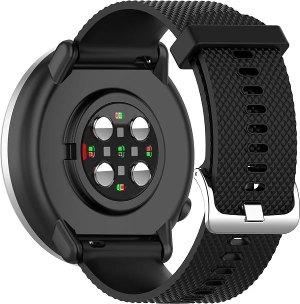 Bølge silikonearmbånd 20 mm, til smart- og sportsure, sort