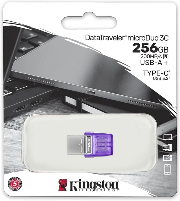 Kingston DataTraveler microDuo 3C 256 Gt USBA + USBC hukommelsesstik