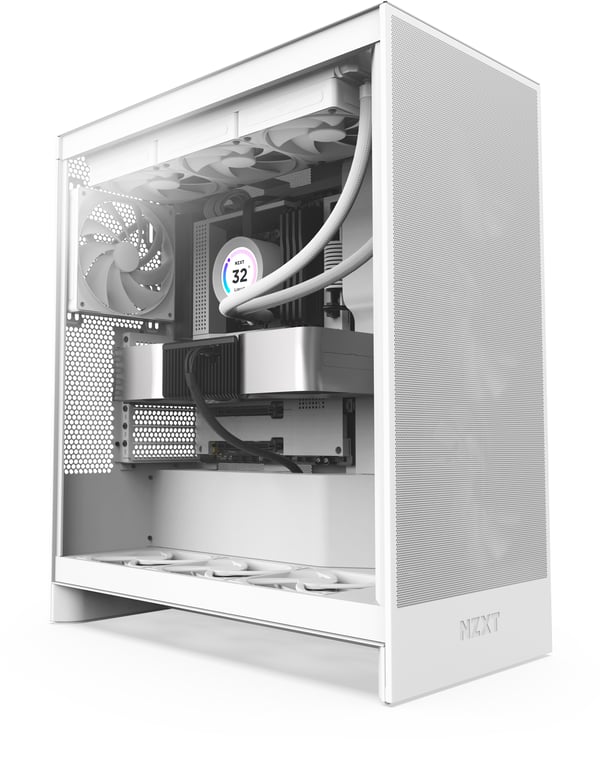 NZXT H7 Flow (2024) ATX-chassi med fönster, vit