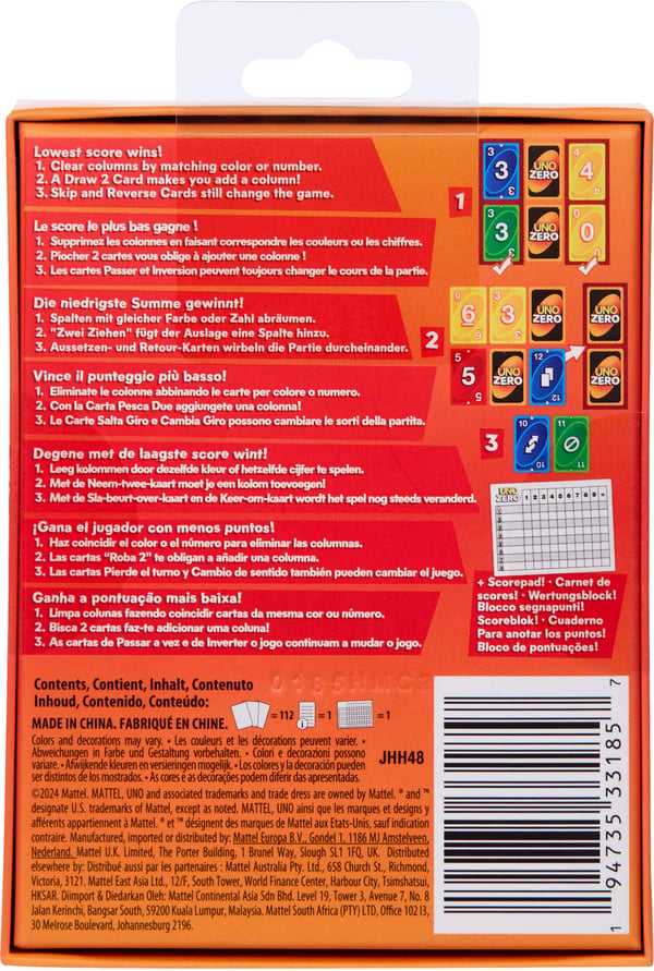 Uno Zero Kortspel