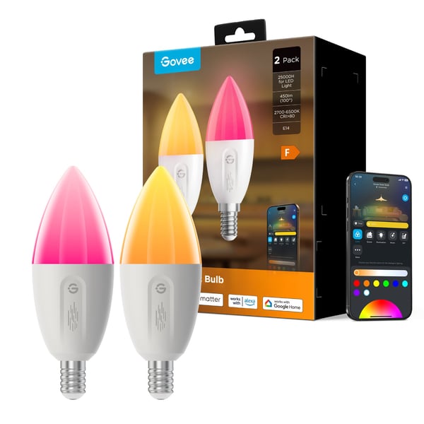 Govee RGBWW Smart LED-lampa E14 smart lampa, 2-pack