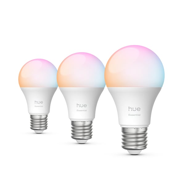 Philips Hue Essential smartlampa, White and color ambiance, E27, 806 lm, 3-pack
