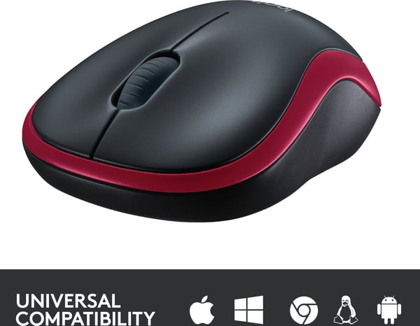 Logitech M185 mus, röd