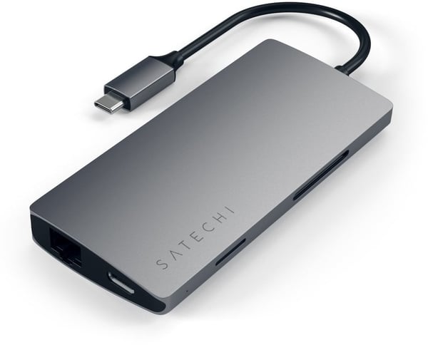 Satechi USB-C Multi-Port Adapter 4K Gigabit Ethernet V2 -adapter, space gray