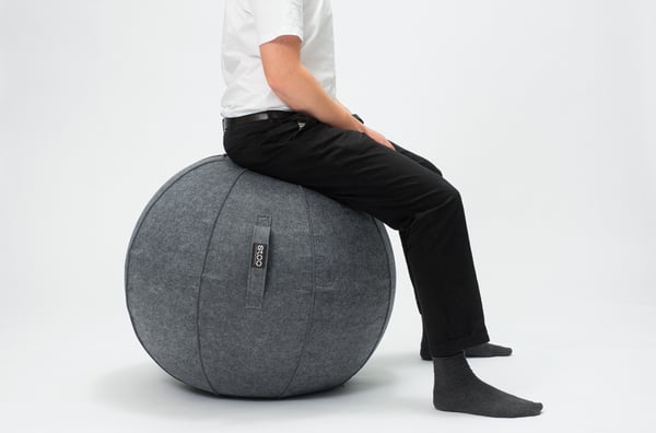 Stoo Active Ball -aktivitetsboll, ljusgrå, Ø75 cm