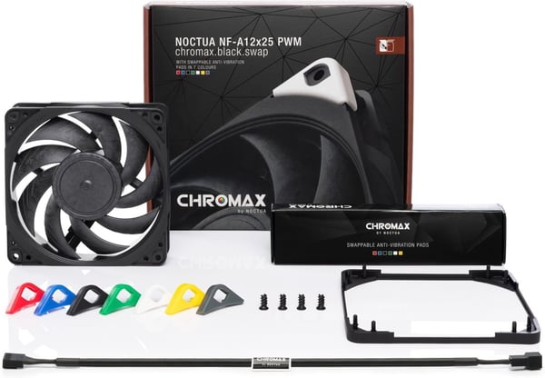 Noctua NF-A12x25 PWM chromax.black.swap -ventilator, 120 mm
