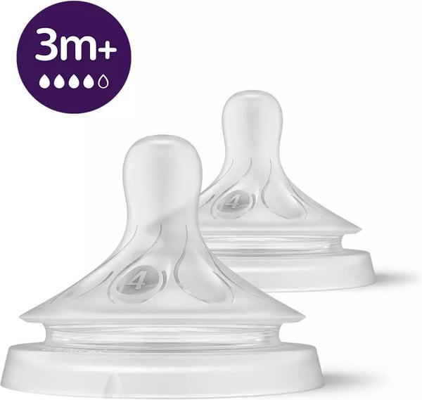 Philips Avent SCY964/02 Natural Response -flaskhållare, flow 4, 3 mån+, 2 st