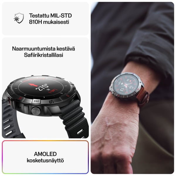 Polar Grit X2 Pro Titan -sportsur, brun læderrem