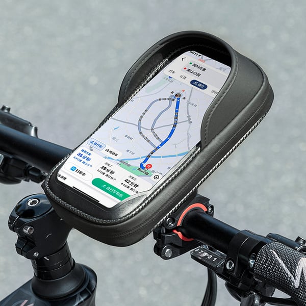FoneKit - väderbeständig telefonhållare för cykelstyret, svart