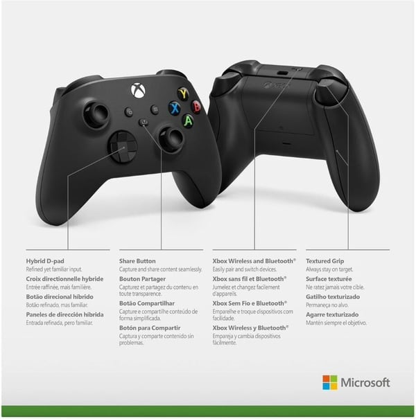 Microsoft Xbox trådlös kontroll, svart, Xbox / PC