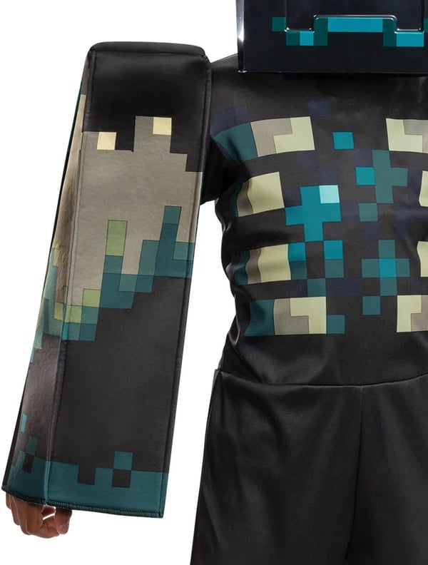 Minecraft Warden Deluxe-kostume, 7-8 år, 127-136 cm