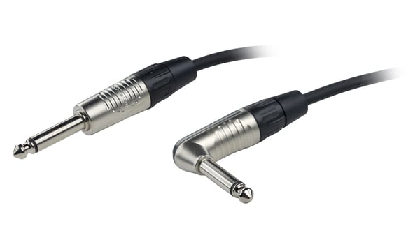 Fuj:tech 6,3 mm TS – 6,3 mm TS instrumentkabel med rak och vinklad kontakt, 3 m