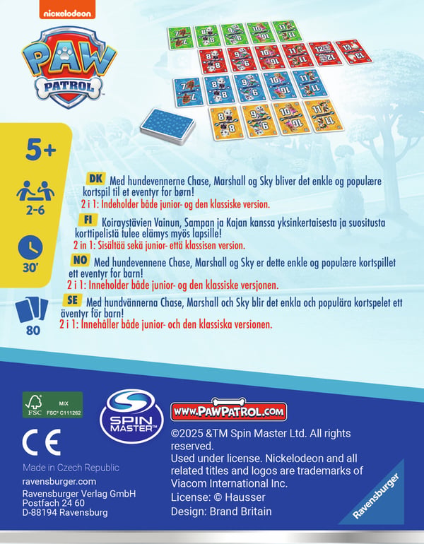 Ravensburger Paw Patrol elva kortspel