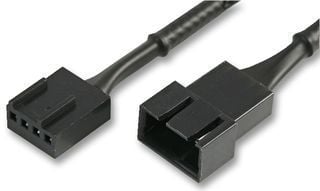 Akasa 30 cm forlængerkabel til 4-pin ventilator strømkabel