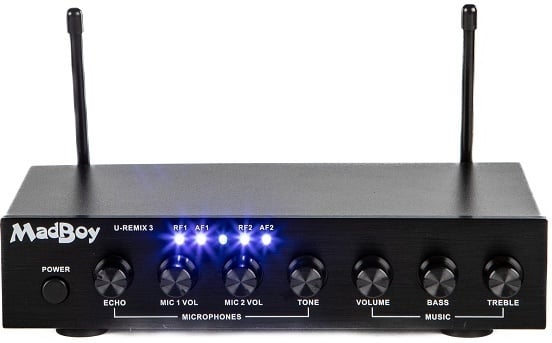 MadBoy U-Remix 3 trådløst karaoke mikrofonpar med mixer