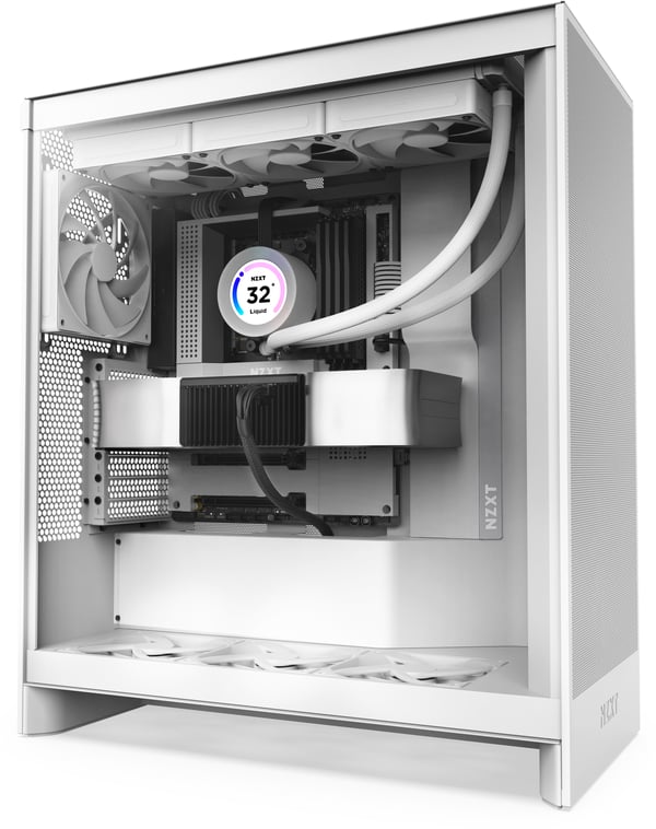 NZXT H7 Flow (2024) ATX-chassis med vindue, hvid