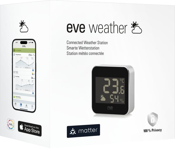 Eve Weather Matter - smart multifunktionssensor för inomhus- och utomhusbruk